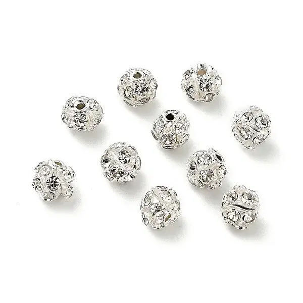 6mm Brass Rhinestone Beads