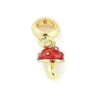 Brass Red Enamel Vegetable European Dangle Charms