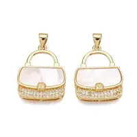Brass Micro Pave Clear Cubic Zirconia Pendants