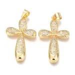 Brass Micro Pave Clear Cubic Zirconia Pendants