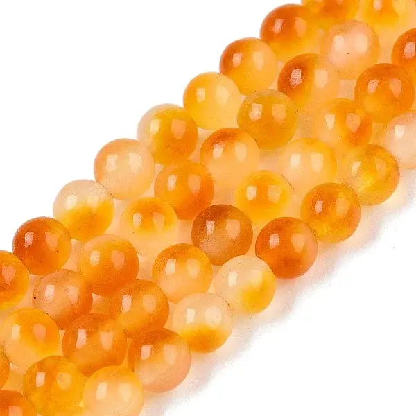 Dyed Natural White Jade Beads Strands