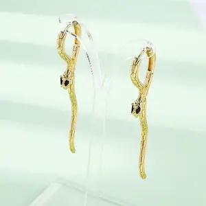 Snake Brass Hoop Earrings
