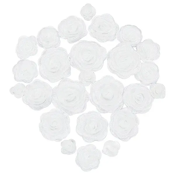 26Pcs 4 Style 3D Computerized Embroidery Polyester Ornament Accessories