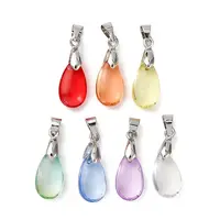 Gradient Color Baking Paint Transparent Glass Pendants
