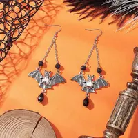 Halloween Bat Tibetan Style Alloy Dangle Earrings