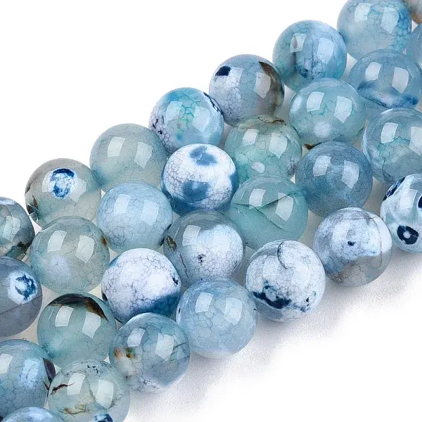 Natural Fire Crackle Agate Beads Strands