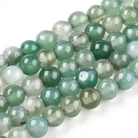 Dyed Natural Striped Agate/Banded Agate Round Bead Strands
