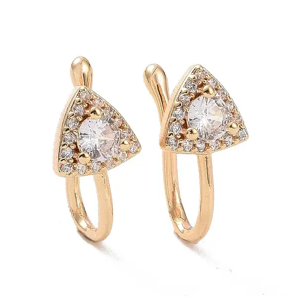 Clear Cubic Zirconia Triangle Cuff Earrings