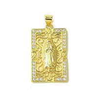 Real 18K Gold Plated Brass Micro Pave Clear Cubic Zirconia Pendants