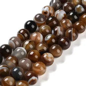 Natural Striped Agate/Banded Agate Beads Strands