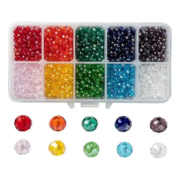 10 Colors Electroplate Glass Beads