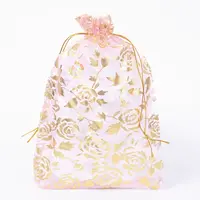 Rose Printed Organza Bags