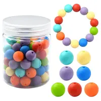 70Pcs 7 Styles Round Food Grade Eco-Friendly Silicone Beads