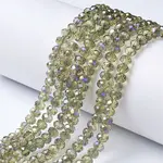 Electroplate Transparent Glass Beads Strands