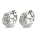Brass Micro Pave Clear Cubic Zirconia Thick Hoop Earrings