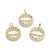 Brass Micro Pave Cubic Zirconia Pendants