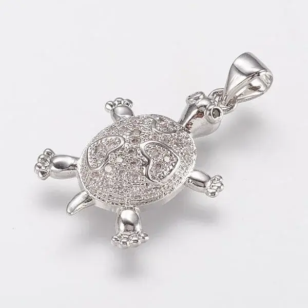 Brass Micro Pave Cubic Zirconia Pendants