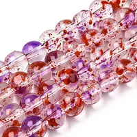 Baking Painted Transparent Glass Bead Strands