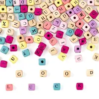 420Pcs 2 Style Natural Wood Printed Beads