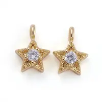 Brass Micro Pave Cubic Zirconia Pendants