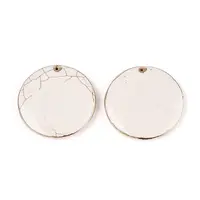 Synthetic Howlite Flat Round Pendants