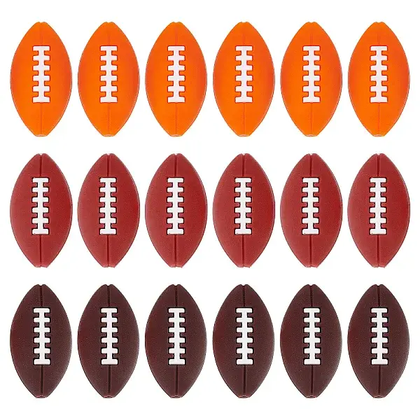 18Pcs 3 Colors Food Grade Eco-Friendly Silicone Focal Beads