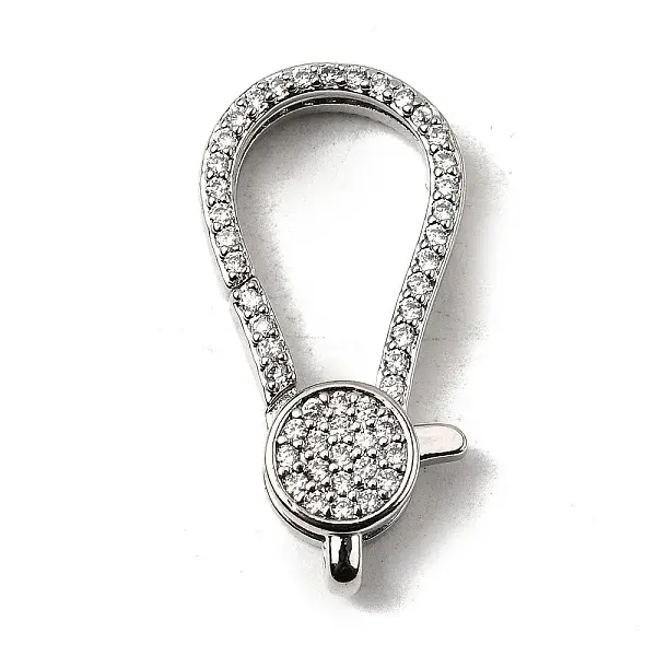 Brass Clear Cubic Zirconia Lobster Claw Clasps