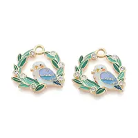 Alloy Rhinestone and Enamel Pendants