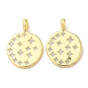 Brass Micro Pave Cubic Zirconia Pendants