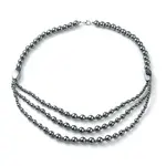 Non-Magnetic Synthetic Hematite Beades 3 Layer Necklaces
