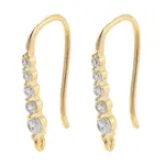 Brass Micro Pave Clear Cubic Zirconia Earring Hooks
