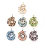 Brass Micro Pave Clear Cubic Zirconia Enamel Pendants