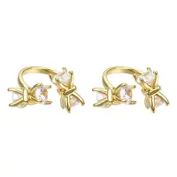 Cubic Zirconia Bowknot Open Cuff Rings
