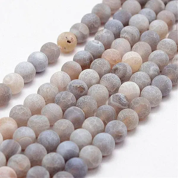 Frosted Natural Weathered Agate Beads Strands