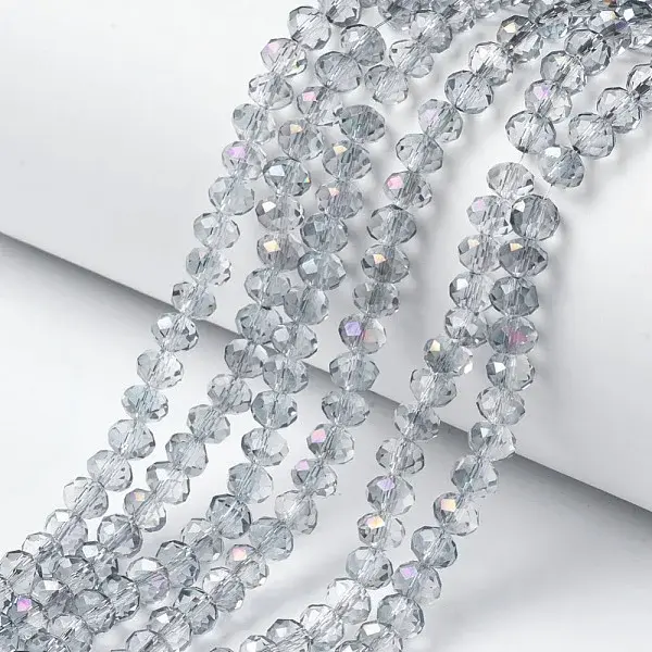 Electroplate Transparent Glass Beads Strands