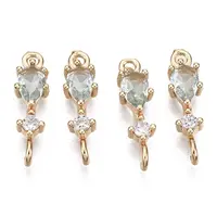 Brass Micro Pave Cubic Zirconia Links Connectors