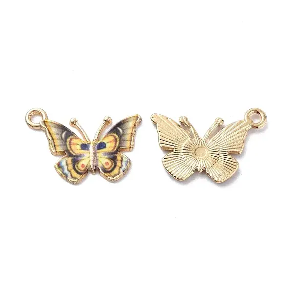 Light Gold Alloy Enamel Pendants