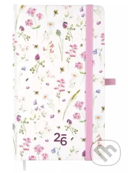 Vreckový diár s gumičkou 2026 - Lúčne kvety