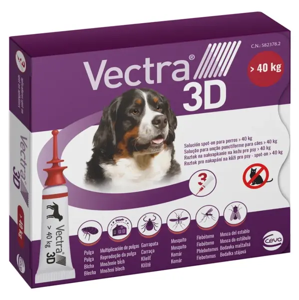 VECTRA 3D Spot-On XL pre psov nad 40 kg 8 ml 3 pipety