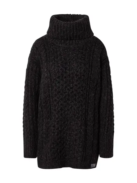 Superdry & Co Pletené šaty  čierna melírovaná