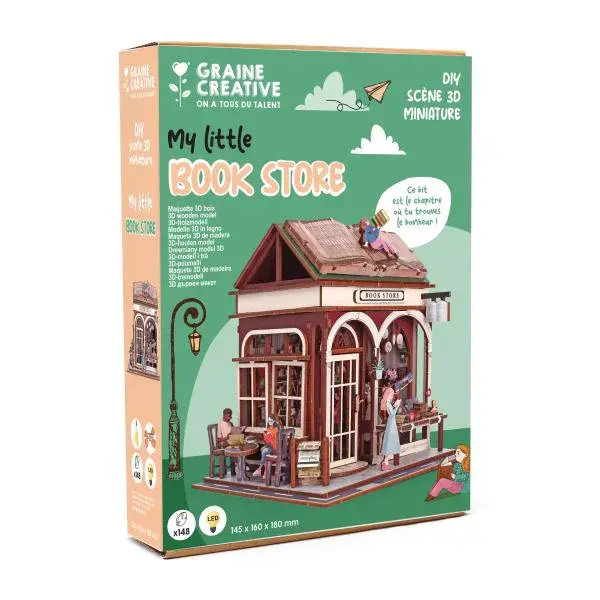 GRAINE CREATIVE Dřevěný 3D model Knihkupectví