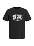 Jack & Jones Junior Tričko 'JJAERO'  zelená / čierna / biela
