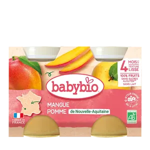 BABYBIO Príkrm jablko mango (2x 130 g)