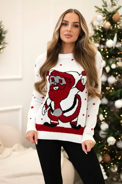Svetr s Santa Claus ecru