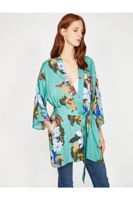 Dámské zelené vzorované kimono Koton