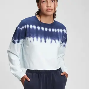 GAP Dětská mikina cropped cutoff crew - Holky