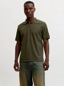 JACK & JONES Tričko 'JJEAustin'  olivová