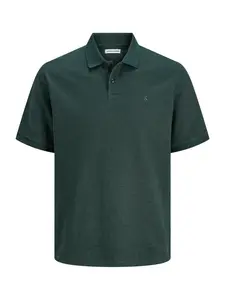 JACK & JONES Tričko 'JJEAUSTIN'  jedľová / biela
