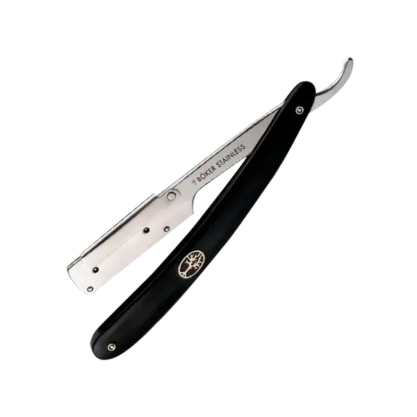 Prémiová Shavetta Boker Barberette Straight Razor black handle