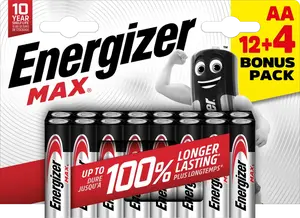 Energizer Max AA alkalické batérie 12+4 16 ks E303326700